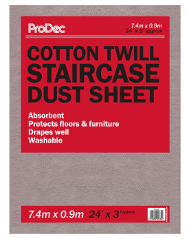 Rodo ProDec 24' x 3' Cotton Twill Dust Sheet (Stair Runner Type)