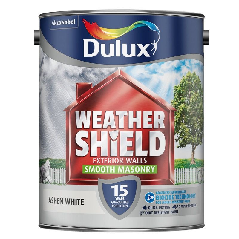 Dulux Weathershield Smooth Masonry Paint B/White