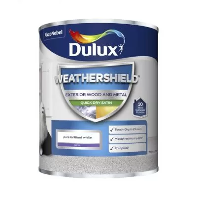 Dulux Retail Weathershield Quick Dry Satin Finish Brilliant White