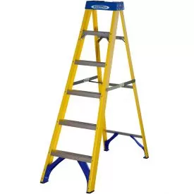 Werner Fibreglass Stepladder 6 Tread 7160618