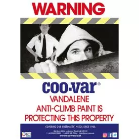 Coo-Var Anti-Climb Paint Warning Sign