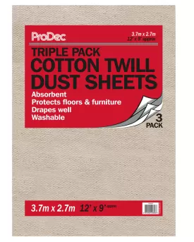 Rodo ProDec 12' x 9' Cotton Twill Dust Sheet (Triple Pack)