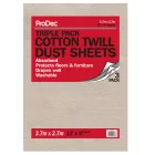 Rodo ProDec 12' x 9' Cotton Twill Dust Sheet (Triple Pack)